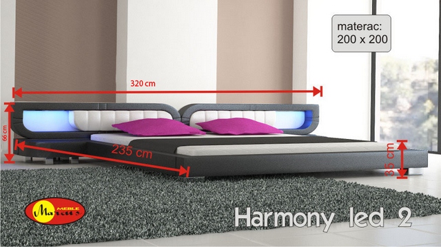 Čalouněné postele Harmony 2 Led 200x200